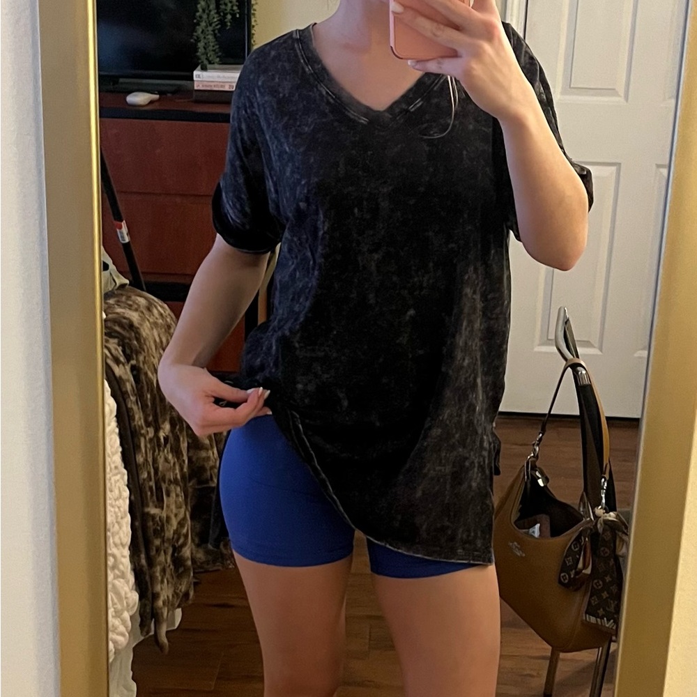 Zenana Outfitters Charcoal V-Neck Tee